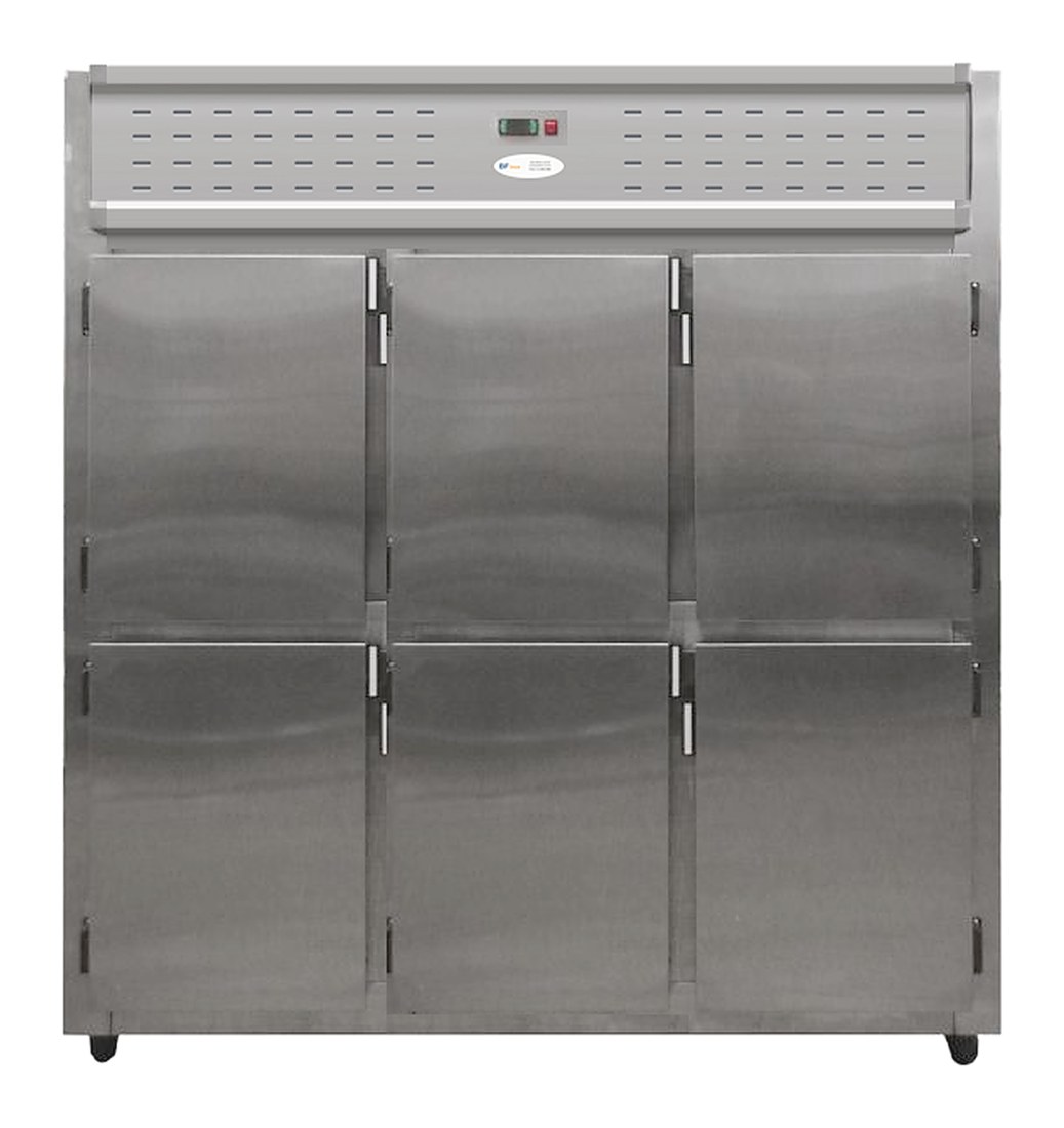 Geladeira industrial de 6 portas em aço inox